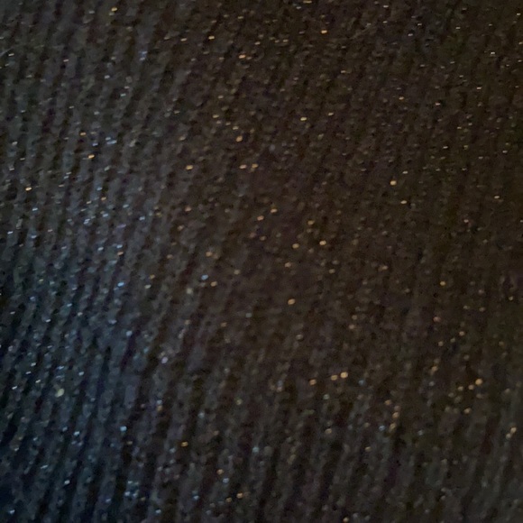 Black sparkly mock neck sweater with sheer beaded panel - Picture 8 of 9